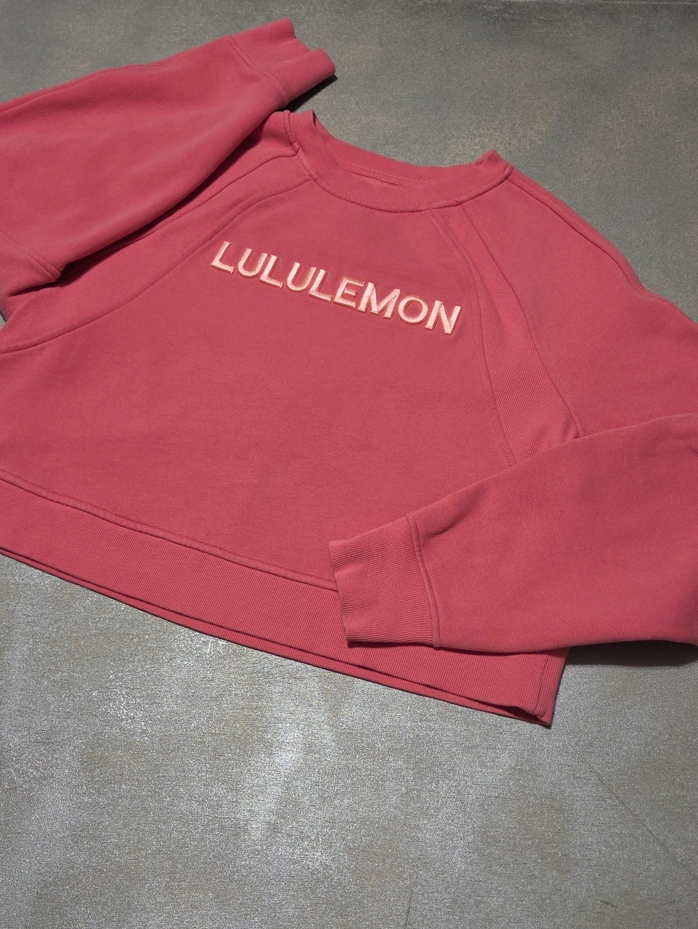lululemon athletica Rose-Pink Logo Cropped Crew